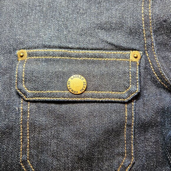 Lauren Jeans Co Ralph Lauren Dark Wash Vintage Utility Cargo Denim Jacket M - Picture 6 of 12